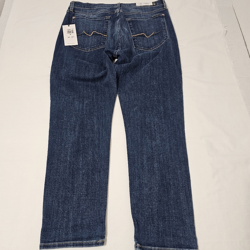 7 For All Mankind Feminine Josefina Dark Blue Straight Jeans Women's 30 - Picture 2 of 10